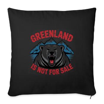 Le Groenland n’est pas à vendre ! - Groenland / Grønland - Housse de coussin décorative 45 x 45 cm - noir - Devant