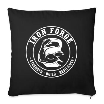 Iron Forge Kettlebell - Sofa pillowcase 17,3'' x 17,3'' (45 x 45 cm) - black - Front