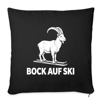 Funny ibex for skiers - Sofa pillowcase 17,3'' x 17,3'' (45 x 45 cm) - black - Front