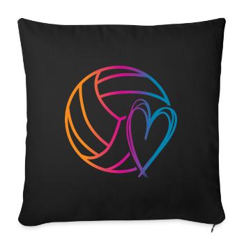 Ballon de volley-ball - Housse de coussin décorative 45 x 45 cm - noir - Devant