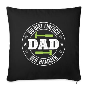 Dad Bester Papa Vater Vatertag Geburtstag Papi - Sofakissenbezug 45 x 45 cm - Schwarz - Vorne