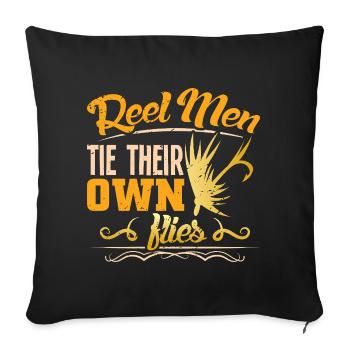 Angler Gift Funny Fishing Fisherman Fishing - Sofa pillowcase 17,3'' x 17,3'' (45 x 45 cm) - black - Front