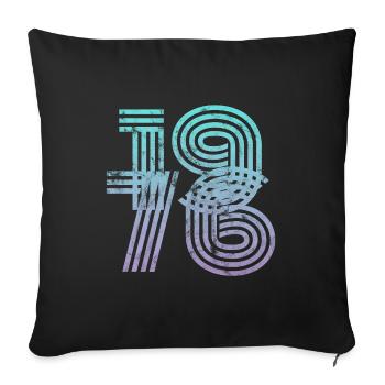 Millésime 1976 - Housse de coussin décorative 45 x 45 cm - noir - Devant