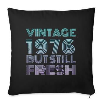 Millésime 1976 - Housse de coussin décorative 45 x 45 cm - noir - Devant