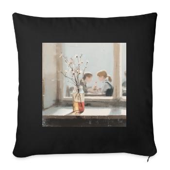 The secret of childhood - Sofa pillowcase 17,3'' x 17,3'' (45 x 45 cm) - black - Front