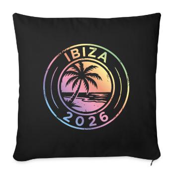 Ibiza 2026 Colorful - Sofa pillowcase 17,3'' x 17,3'' (45 x 45 cm) - black - Front