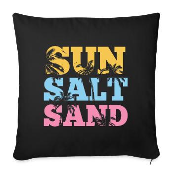 Été - Soleil, sel et sable - Housse de coussin décorative 45 x 45 cm - noir - Devant
