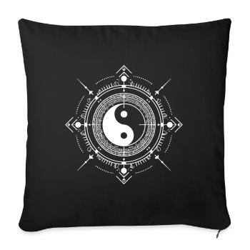 Soothing and harmonious yin-yang symbol - Sofa pillowcase 17,3'' x 17,3'' (45 x 45 cm) - black - Front