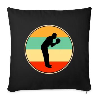 Bowler Retro Silhouette Vintage Sunset Bowling Gif - Sofa pillowcase 17,3'' x 17,3'' (45 x 45 cm) - black - Front