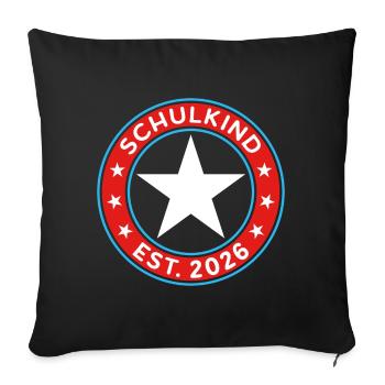 School Child 2026 School Enrollment Back to School First Class - Sofa pillowcase 17,3'' x 17,3'' (45 x 45 cm) - black - Front
