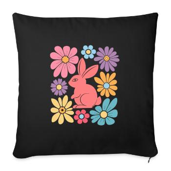 Happy Easter Bunny Boho - Sofakissenbezug 45 x 45 cm - Schwarz - Vorne