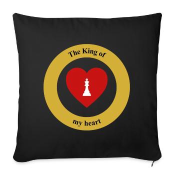 The King of My Heart: The ultimate endgame is love - Sofa pillowcase 17,3'' x 17,3'' (45 x 45 cm) - black - Front