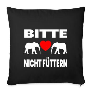 Elephants - Sofa pillowcase 17,3'' x 17,3'' (45 x 45 cm) - black - Front