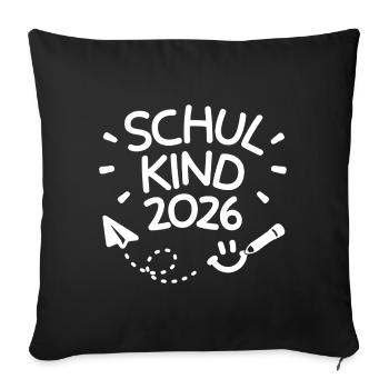 School Child 2026 School Enrollment Back to School - Sofa pillowcase 17,3'' x 17,3'' (45 x 45 cm) - black - Front