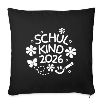 School Child 2026 School Enrollment Back to School - Sofa pillowcase 17,3'' x 17,3'' (45 x 45 cm) - black - Front