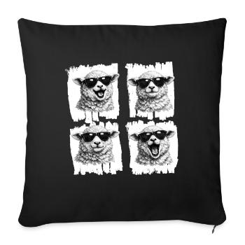Sheep Sunglasses Quartet - Sofa pillowcase 17,3'' x 17,3'' (45 x 45 cm) - black - Front
