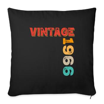 1966 vintage - Sofa pillowcase 17,3'' x 17,3'' (45 x 45 cm) - black - Front