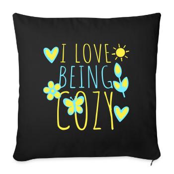 I Love Being Cozy Gemütlichkeit Zuhause Entspannt - Sofa pillowcase 17,3'' x 17,3'' (45 x 45 cm) - black - Front