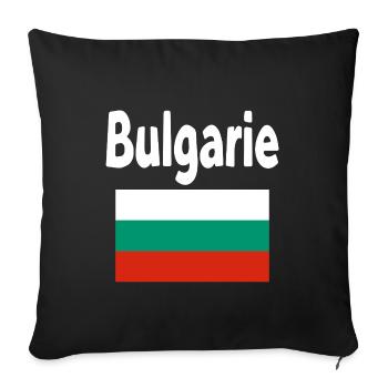 Bulgarie Drapeau et Typographie Bold - Housse de coussin décorative 45 x 45 cm - noir - Devant