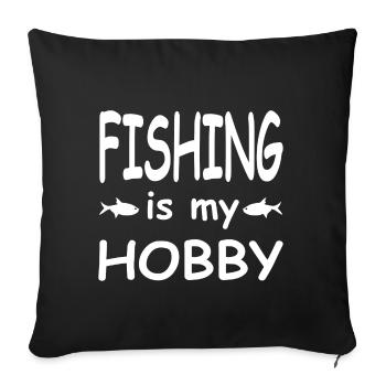 Angling - Sofa pillowcase 17,3'' x 17,3'' (45 x 45 cm) - black - Front