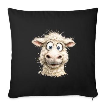 Laughing Sheep Cartoon Pop - Sofa pillowcase 17,3'' x 17,3'' (45 x 45 cm) - black - Front