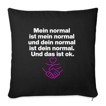 MON NORMAL EST MON NORMAL, LE TIEN VA BIEN ✌️ - Housse de coussin décorative 45 x 45 cm - noir - Devant