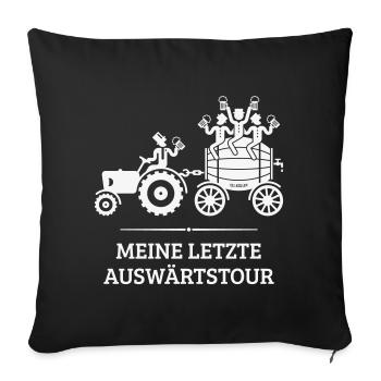 Ma dernière tournée à l’extérieur, un baril de bière tracteur JGA W - Housse de coussin décorative 45 x 45 cm - noir - Devant