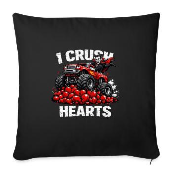  Valentines Day I Crush Hearts Vampire Monster - Sofa pillowcase 17,3'' x 17,3'' (45 x 45 cm) - black - Front