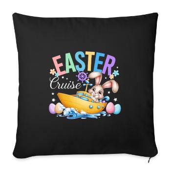 Citation des vacances de croisière de Pâques - Housse de coussin décorative 45 x 45 cm - noir - Devant