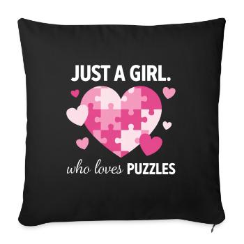 Juste une fille qui adore les énigmes - Housse de coussin décorative 45 x 45 cm - noir - Devant