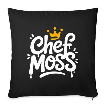 Chef Moss Crown Logo - Sofa pillowcase 17,3'' x 17,3'' (45 x 45 cm) - black - Front