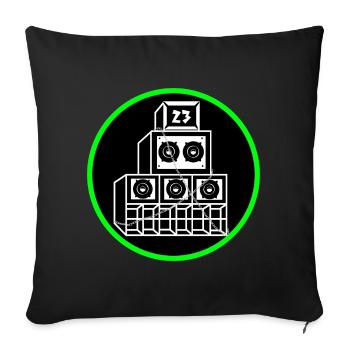 Free tekno - Housse de coussin décorative 45 x 45 cm - noir - Devant