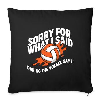 Beachvolleyball Quote Volleyball - Sofa pillowcase 17,3'' x 17,3'' (45 x 45 cm) - black - Front