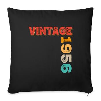 Millésime 1956 - Housse de coussin décorative 45 x 45 cm - noir - Devant