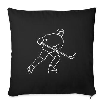Joueur de hockey - Housse de coussin décorative 45 x 45 cm - noir - Devant
