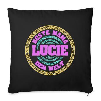 Mama Lucie - Housse de coussin décorative 45 x 45 cm - noir - Devant