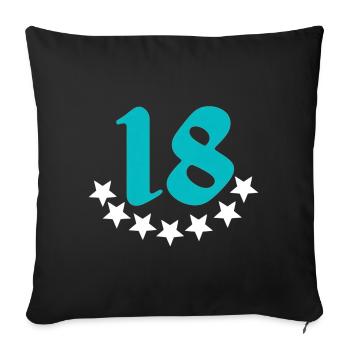 18 Star Pattern, Numbers, Birthday - Sofa pillowcase 17,3'' x 17,3'' (45 x 45 cm) - black - Front