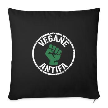 Vegan Antifa - Against the Right - Sofa pillowcase 17,3'' x 17,3'' (45 x 45 cm) - black - Front