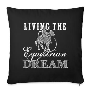 Vivre le rêve équestre - Édition occidentale - Housse de coussin décorative 45 x 45 cm - noir - Devant