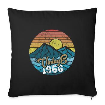 Millésime 1966 - Housse de coussin décorative 45 x 45 cm - noir - Devant