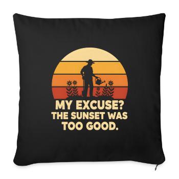 Gardener in the sun: apologies accepted - Sofa pillowcase 17,3'' x 17,3'' (45 x 45 cm) - black - Front