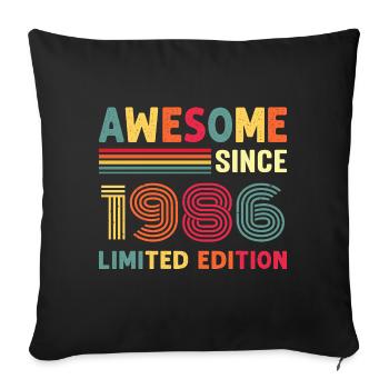 Millésime 1986 - Housse de coussin décorative 45 x 45 cm - noir - Devant