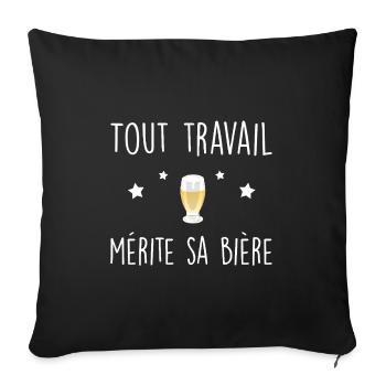 Every job deserves its beer - Sofa pillowcase 17,3'' x 17,3'' (45 x 45 cm) - black - Front