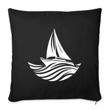 Nautical sail aesthetics for ocean wave fans - Sofa pillowcase 17,3'' x 17,3'' (45 x 45 cm) - black - Front