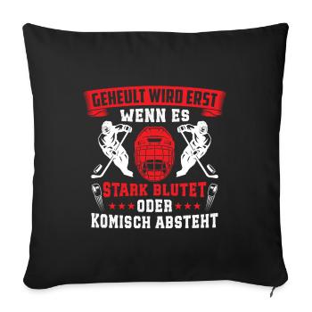 Eishockey - Sofa pillowcase 17,3'' x 17,3'' (45 x 45 cm) - black - Front