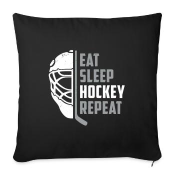 hockey - Sofa pillowcase 17,3'' x 17,3'' (45 x 45 cm) - black - Front