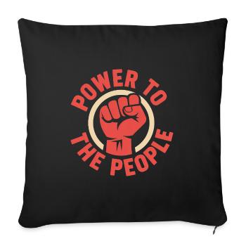 Power to the People - Socialist Antifa Tee - Sofa pillowcase 17,3'' x 17,3'' (45 x 45 cm) - black - Front