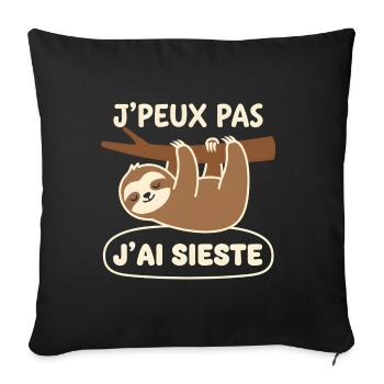 Sloth's Nap - Sofa pillowcase 17,3'' x 17,3'' (45 x 45 cm) - black - Front