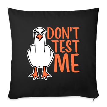 Ne me teste pas mouette oiseau coquine doigt d’honneur maléfique - Housse de coussin décorative 45 x 45 cm - noir - Devant