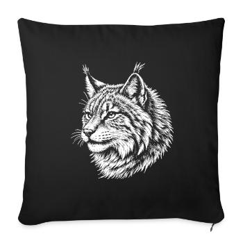 Lynx Contrast Portrait - Sofa pillowcase 17,3'' x 17,3'' (45 x 45 cm) - black - Front